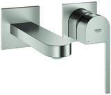 GROHE Plus 2-Loch-Waschtischbatterie Fertigmontageset Wandmontage 147 mm Chrom – SpeedClean & Water Saving
