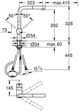 GROHE Minta Einhand-Spültischbatterie mit ausziehbarem Mousseurauslauf, Chrom – 32168