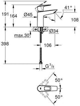 GROHE BauLoop Einhand-Waschtischbatterie M-Size Chrom – SmoothControl & EcoJoy