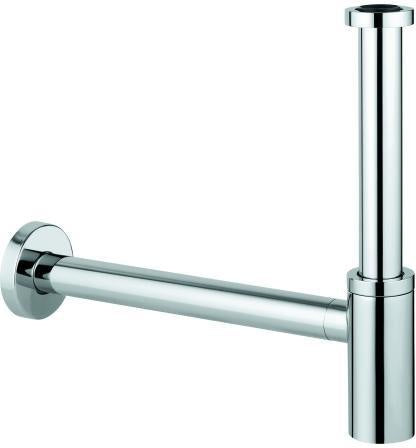 GROHE Geruchsverschluss 28912 für Waschtische 1 1/4 Zoll Messing Chrom – Flaschensiphon mit Rosette