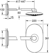 GROHE Rainshower 360 Duo Kopfbrauseset mit 2 Strahlarten und 450 mm Brausearm in Chrom