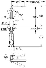 GROHE Essence Spültischbatterie mit ausziehbarer Spülbrause, cool sunrise gebürstet, 30504