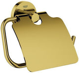 GROHE Essentials WC-Papierhalter mit Deckel – Metall, verchromt, verdeckte Befestigung, Wandmontage