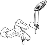 GROHE Eurodisc Cosmopolitan Einhand-Wannenbatterie mit Brausegarnitur, Wandmontage, Chrom