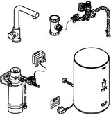 GROHE Red Mono Spültisch-Einhandmischer mit Boiler Größe M, L-Auslauf, Chrom – kochendes Wasser