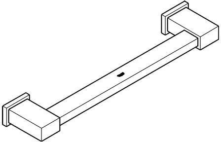 GROHE Essentials Cube Wannengriff 340 mm – Verchromter Metall-Haltegriff mit verdeckter Befestigung