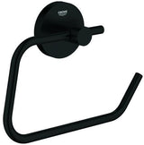 GROHE Essentials WC-Papierhalter ohne Deckel matt black – Metall, verdeckte Befestigung, 5 kg Belastbarkeit