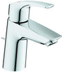 GROHE Eurosmart Einhand-Waschtischbatterie S-Size geneigt chrom mit Zugstangen-Ablaufgarnitur