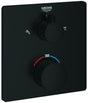 GROHE Grohtherm Thermostat-Brausebatterie 2-Wege-Umstellung matt black eckig