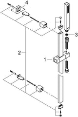 GROHE Euphoria Cube Stick Brausegarnitur 900 mm Chrom mit Handbrause und Brauseschlauch