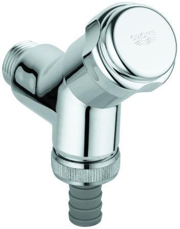 GROHE Waschmaschinen-Anschlussventil 41010 DN15 Schrägsitz mit Rückflussverhinderer – Chrom