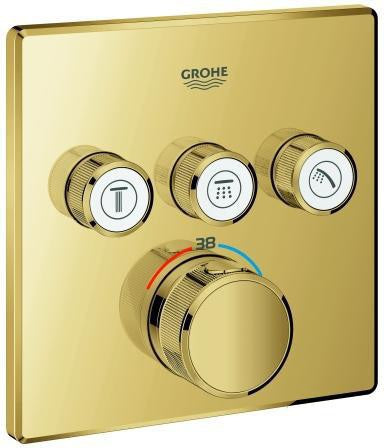 GROHE Grohtherm SmartControl Unterputz-Thermostat 3 Ventile eckig Chrom