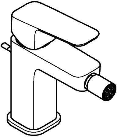 GROHE Cubeo Einhand-Bidetbatterie Chrom mit Zugstangen-Ablaufgarnitur und SilkMove