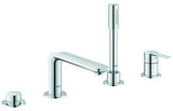 GROHE Lineare 4-Loch-Einhand-Wannenkombination Chrom – mit Temperaturbegrenzer & Umstellung Wanne/Brause