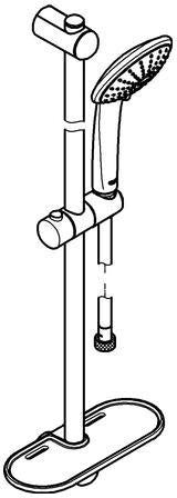 GROHE Euphoria 110 Massage Brausegarnitur mit 3 Strahlarten, 900 mm Stange, Chrom