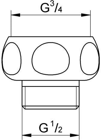 GROHE Adapter 1/2" x 3/4" chrom – LongLife Oberfläche für Armaturen
