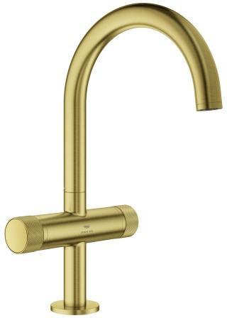 GROHE Atrio Private Collection Waschtisch-Einlochbatterie L-Size mit Knopfbetätigung und EcoJoy in Chrom