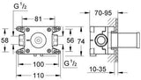 GROHE Rapido C Einbaubox 35028 – 1-fach Unterputz-Ventil, stufenlos einstellbar