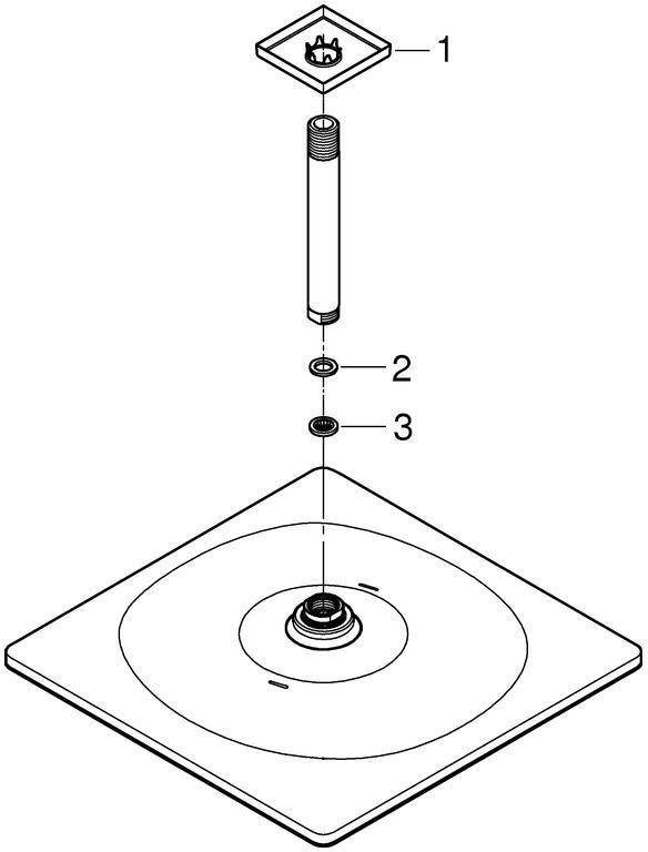 GROHE Rainshower Mono 310 Cube Kopfbrause-Set Deckenauslass 142 mm, 1 Strahl, 7,5 l/min, Chrom