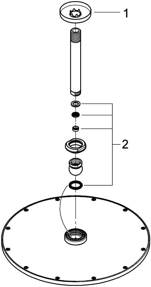 GROHE Rainshower Cosmopolitan 310 Kopfbrauseset mit Deckenauslass 142 mm, 1 Strahlart, Chrom