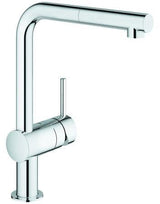 GROHE Minta Einhand-Spültischbatterie mit ausziehbarem Mousseurauslauf, Chrom – 32168