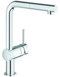 GROHE Minta Einhand-Spültischbatterie mit ausziehbarem Mousseurauslauf, Chrom – 32168