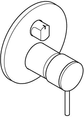 GROHE Atrio Einhandbatterie 3-Wege Umstellung Fertigmontageset Chrom