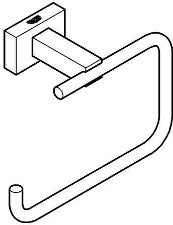 GROHE Essentials Cube WC-Papierhalter ohne Deckel, chrom – verdeckte Wandmontage, Metall