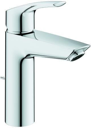 GROHE Eurosmart Einhand-Waschtischbatterie M-Size mit Zugstangen-Ablaufgarnitur und SilkMove-Technologie