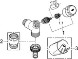 GROHE Waschmaschinen-Anschlussventil 41010 DN15 Schrägsitz mit Rückflussverhinderer – Chrom