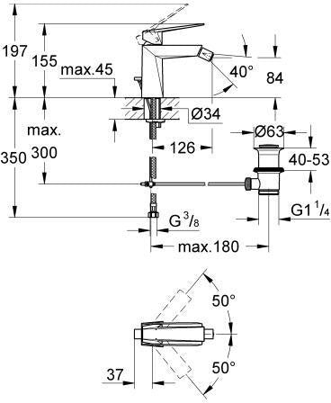 GROHE Allure Brilliant Einhand-Bidetbatterie 24347 Chrom – SilkMove, Temperaturbegrenzer, Zugstangen-Ablaufgarnitur