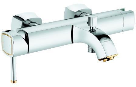 GROHE Grandera Einhand-Wannenbatterie 24374 Wandmontage Chrom – SilkMove & Handbrausehalter
