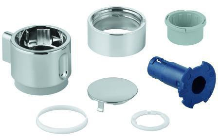 GROHE Absperrgriff 49081 Chrom – Verchromter Kunststoffgriff für Grohtherm Thermostat-Fertigmontageset