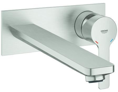 GROHE Lineare 2-Loch-Waschtischbatterie Wandmontage Fertigmontageset Chrom