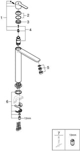 GROHE Lineare Einhand-Waschtischbatterie XL-Size Chrom – SilkMove & EcoJoy