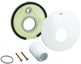 GROHE Rosette 46905 Chrom – Metall-Rosette mit Kappe für Einhand-Wannenbatterie, QuickFix Fertigmontageset