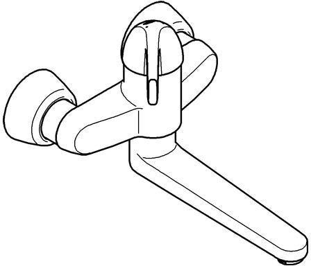 GROHE Euroeco Special Sicherheitsmischbatterie Wandmontage 256 mm Ausladung Chrom