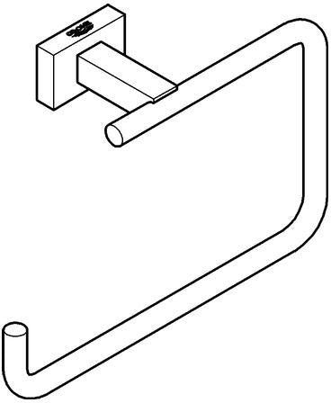 GROHE Handtuchring Essentials Cube 40510_1 aus Metall in Chrom – verdeckte Befestigung