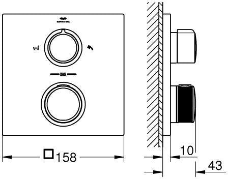 GROHE Allure Thermostat-Wannenbatterie Fertigmontageset cool sunrise gebürstet