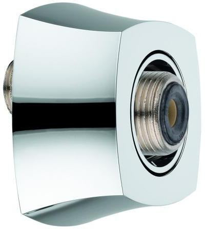 GROHE S-Anschluss 46861 Chrom – Drehbarer Messing-S-Bogen mit Rosette, 1/2" x 3/4"
