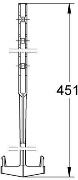 GROHE Zugstange 43540 für Servo-Ablaufventil, 451 mm, Exzenterstange