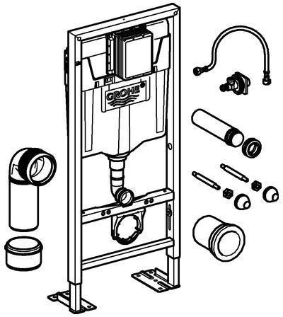 GROHE Rapid SL WC-Element 38584_1 – 1,13 m, freistehend, Spülkasten GD 2
