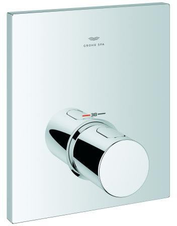 GROHE Grohtherm F Thermostat-Batterie Fertigmontageset – Chrom, SafeStop, hoher Durchfluss