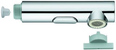 GROHE Spülbrause 48474 ausziehbar mit 2 Strahlarten in Chrom – MagneticDocking & SpeedClean