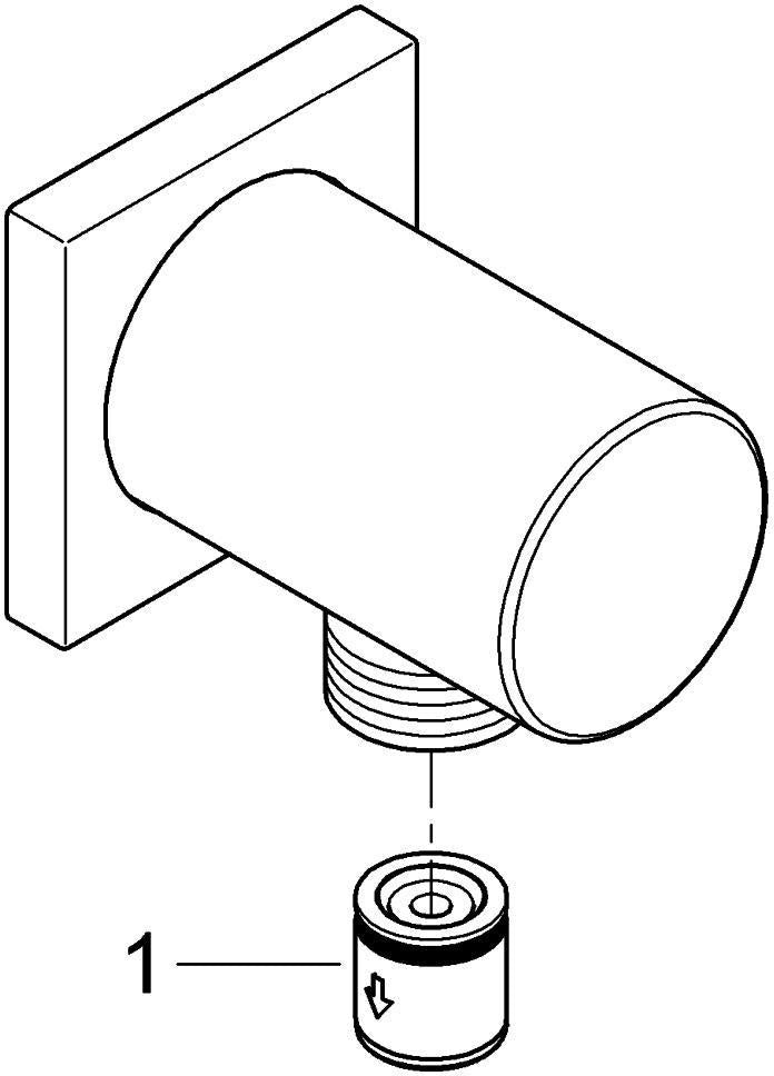 GROHE Rainshower Wandanschlussbogen 27076 mit Außengewinde und Rückstromsicherung in Chrom