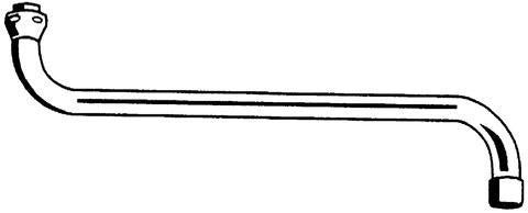 GROHE S-Auslauf 13017: 301 mm Ausladung, 3/4'' Verschraubung, Chrom