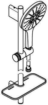 GROHE Rainshower SmartActive 150 Brausestangenset 3 Strahlarten mit EasyReach Ablage und SpeedClean