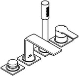 GROHE Allure 4-Loch-Einhand-Wannenbatterie cool sunrise gebürstet mit Duschgarnitur
