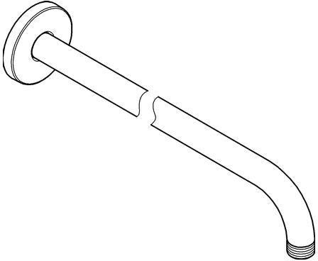 GROHE Rainshower Brausearm 380 mm Chrom – DN15 Wandmontage mit Rosette