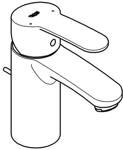 GROHE Eurostyle Cosmopolitan Einhand-Waschtischbatterie mit Zugstangen-Ablaufgarnitur, chrom, EcoJoy